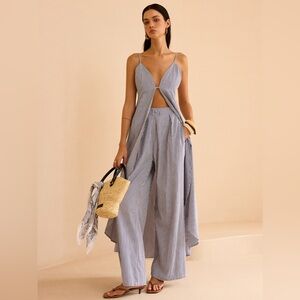 Commense Light Blue Strappy 2 piece set Sz S (small boob friendly)